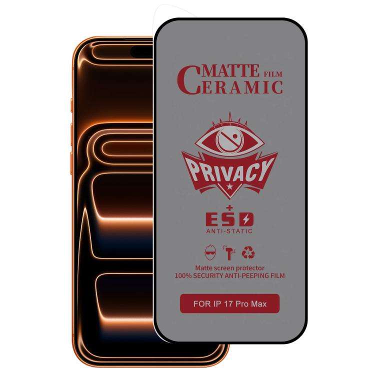 Full Coverage Frosted Privacy Ceramic Film, For iPhone 17e / 16e / 14 / 13 Pro / 13, For iPhone 1...
