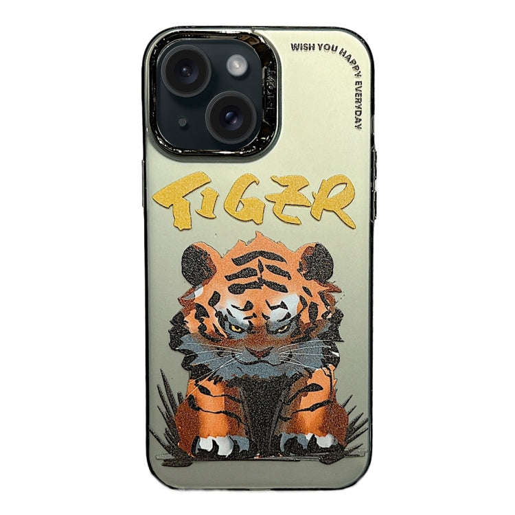 Electroplated Lens Ring Cartoon Animal Phone Case, For iPhone 15 Pro Max, For iPhone 15 Pro, For ...