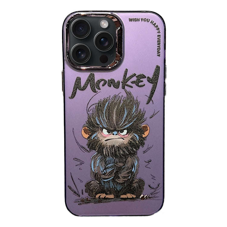 Electroplated Lens Ring Cartoon Animal Phone Case, For iPhone 15 Pro Max, For iPhone 15 Pro, For ...