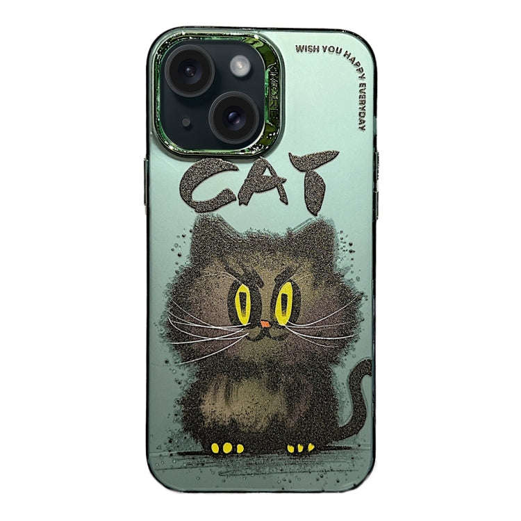 Electroplated Lens Ring Cartoon Animal Phone Case, For iPhone 15 Pro Max, For iPhone 15 Pro, For ...