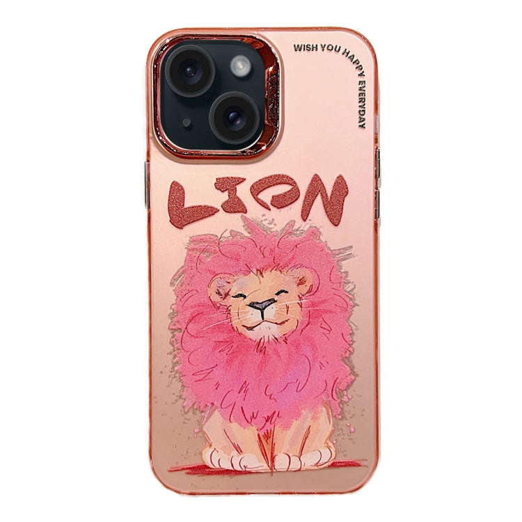 Electroplated Lens Ring Cartoon Animal Phone Case, For iPhone 15 Pro Max, For iPhone 15 Pro, For ...