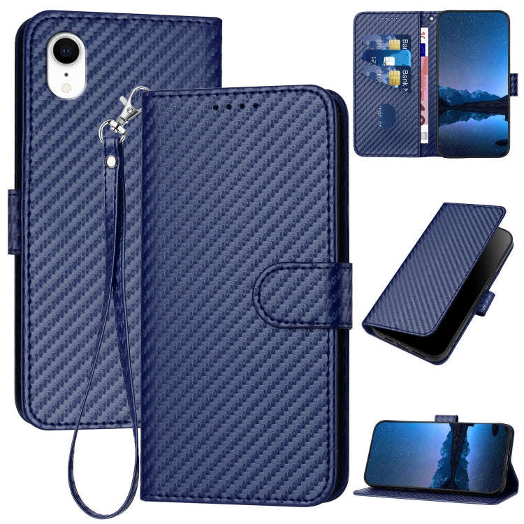YX0070 Carbon Fiber Buckle Leather Phone Case with Lanyard, For iPhone 12 mini, For iPhone 11 Pro...
