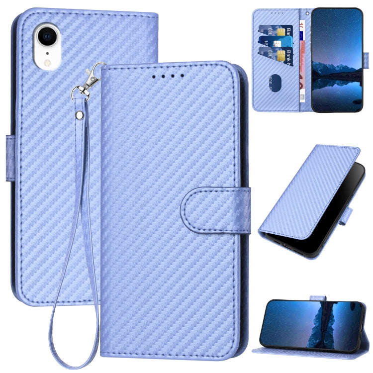 YX0070 Carbon Fiber Buckle Leather Phone Case with Lanyard, For iPhone 12 mini, For iPhone 11 Pro...