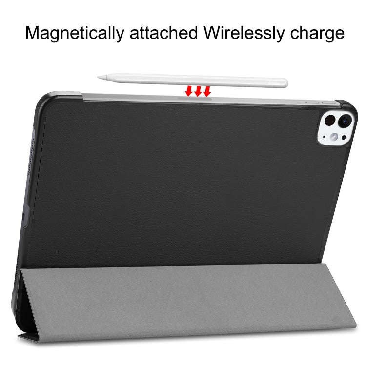 Custer Pure Color 3-Fold Holder Smart Leather Tablet Case, For iPad Pro 11 2025 / 2024