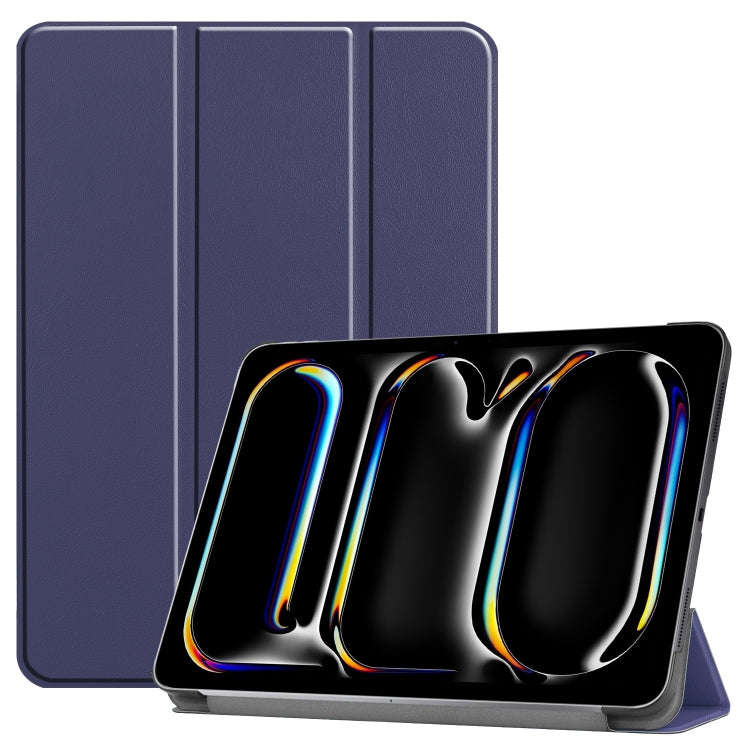 Custer Pure Color 3-Fold Holder Smart Leather Tablet Case, For iPad Pro 11 2025 / 2024