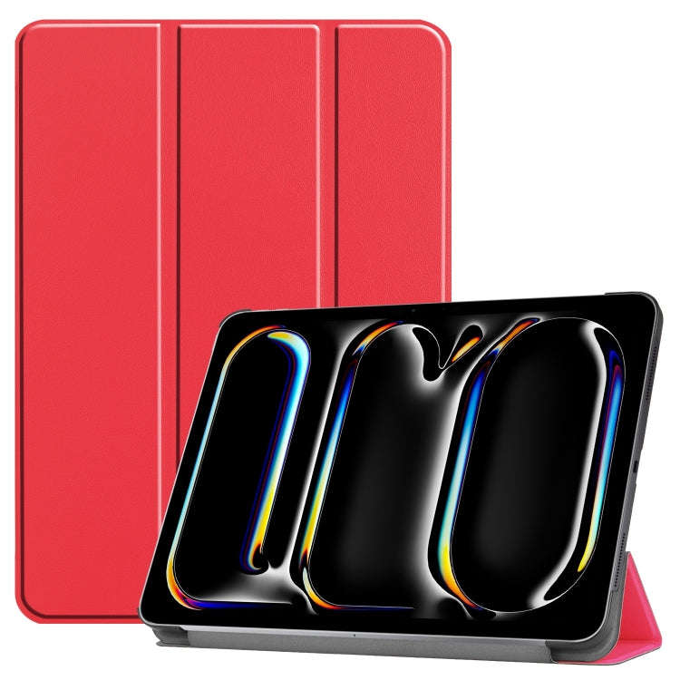 Custer Pure Color 3-Fold Holder Smart Leather Tablet Case, For iPad Pro 11 2025 / 2024