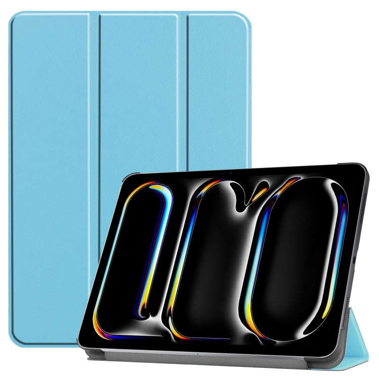 Custer Pure Color 3-Fold Holder Smart Leather Tablet Case, For iPad Pro 11 2025 / 2024