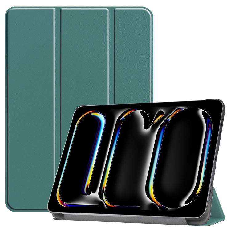Custer Pure Color 3-Fold Holder Smart Leather Tablet Case, For iPad Pro 11 2025 / 2024
