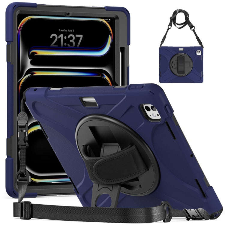 Rotatable Holder Silicone Hybrid PC Tablet Case with Shoulder Strap, For iPad Air 13 2026 / 2025 ...