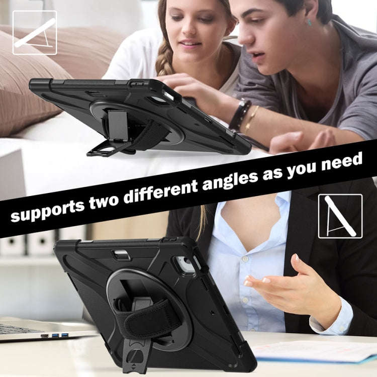 Rotatable Holder Silicone Hybrid PC Tablet Case with Shoulder Strap, For iPad Air 13 2026 / 2025 ...