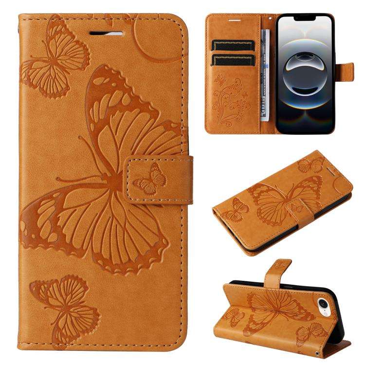 3D Butterfly Embossed Pattern Flip Leather Phone Case, For iPhone 17e / 16e, For iPhone 16 Pro Ma...