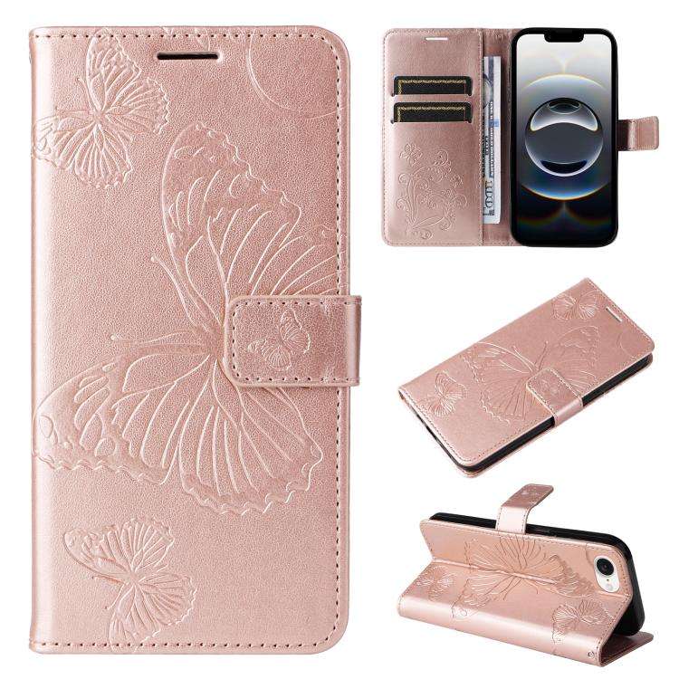 3D Butterfly Embossed Pattern Flip Leather Phone Case, For iPhone 17e / 16e, For iPhone 16 Pro Ma...