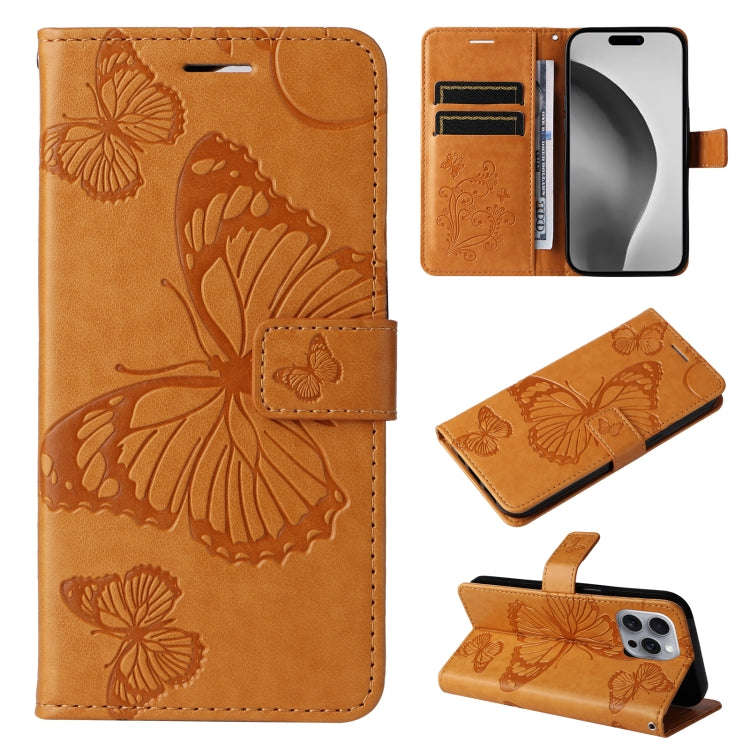 3D Butterfly Embossed Pattern Flip Leather Phone Case, For iPhone 17e / 16e, For iPhone 16 Pro Ma...