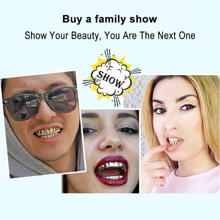Real Gold Electroplating Halloween Decoration Denture And Tusk Suit COS Props