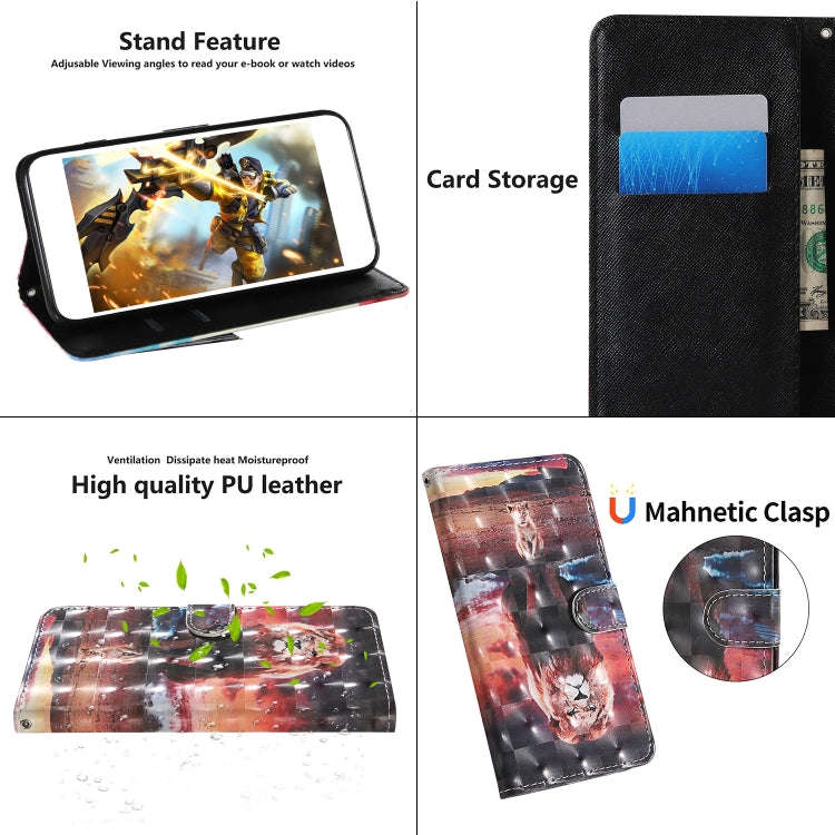 3D Painting Colored Drawing Pattern Horizontal Flip TPU + PU Leather Case with Holder & Card Slot...