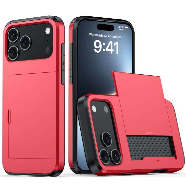 Shockproof Armor Phone Case with Card Slot, For iPhone 18, For iPhone 18 Pro, For iPhone 18 Pro M...