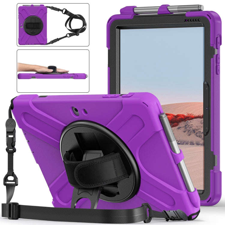 Shockproof Colorful Silicone + PC Protective Case with Holder & Shoulder Strap & Hand Strap & Pen...