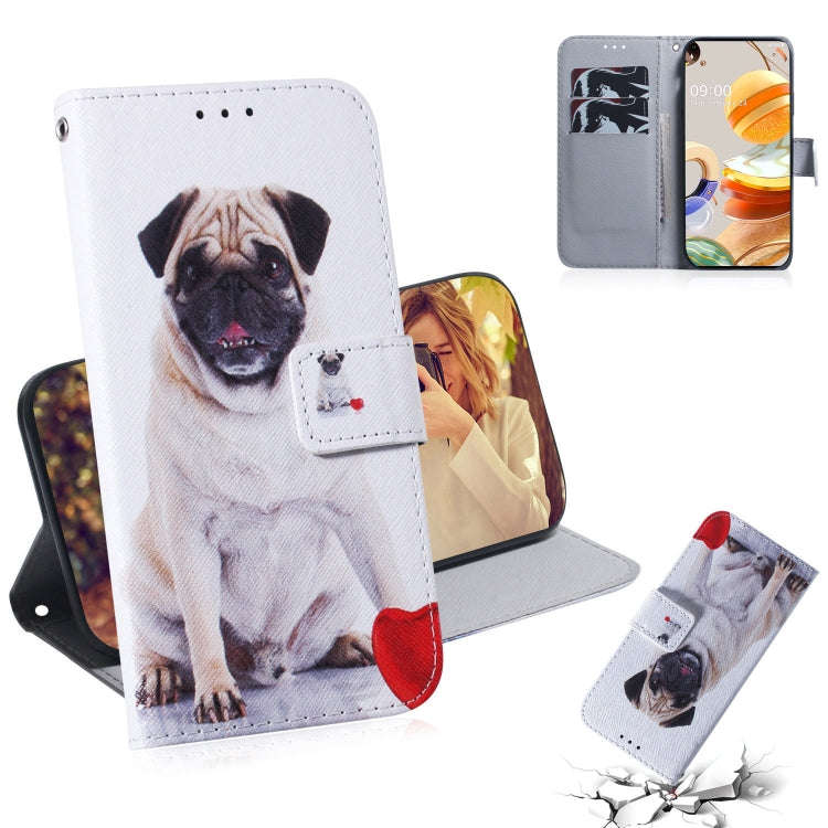 Coloured Drawing Horizontal Flip Leather Case, with Holder & Card Slots & Wallet, For LG K51S, Fo...