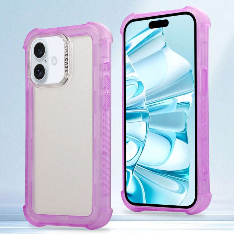 Transparent Matte TPU Hybrid PC 3-in-1 Phone Case, For iPhone 16 Pro Max, For iPhone 16 Pro, For ...