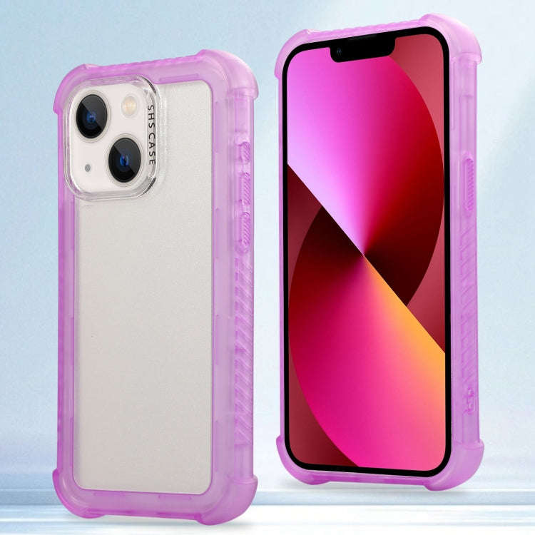 Transparent Matte TPU Hybrid PC 3-in-1 Phone Case, For iPhone 14 Plus, For iPhone 14, For iPhone ...