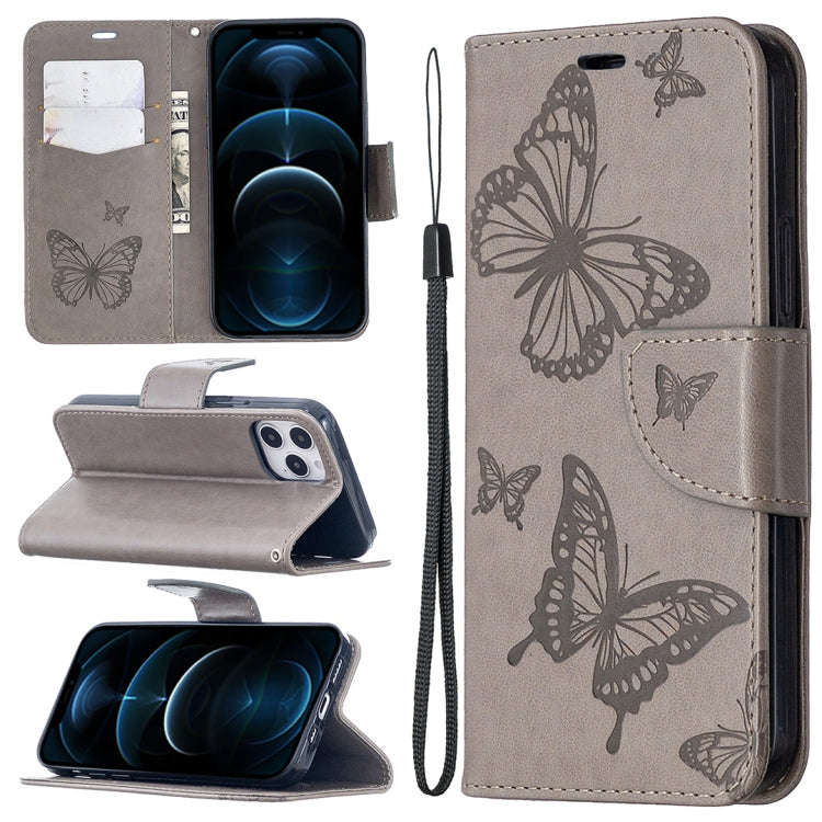 Embossing Two Butterflies Pattern Horizontal Flip PU Leather Case with Holder & Card Slot & Walle...