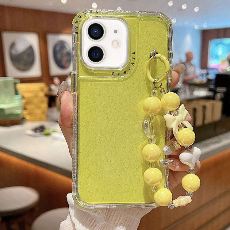 TPU + PC + Glitter Sequins Full Coverage Phone Case with Bracelet, For iPhone 14 Pro, For iPhone ...