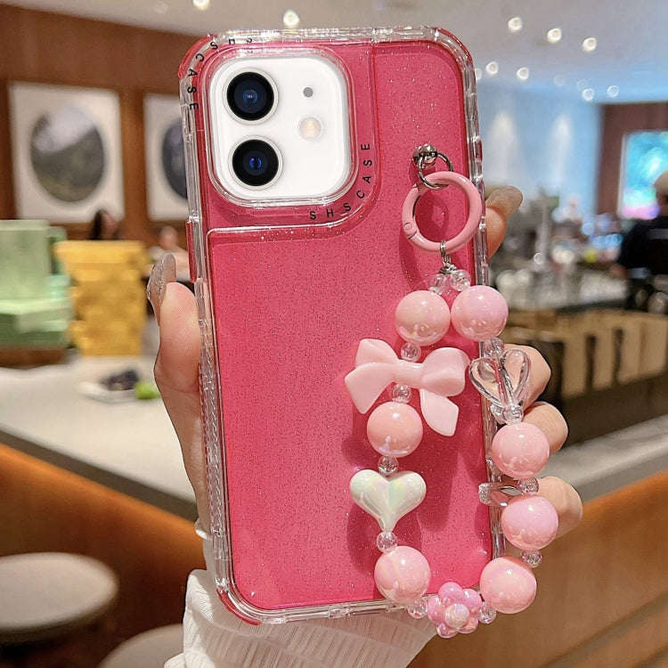 TPU + PC + Glitter Sequins Full Coverage Phone Case with Bracelet, For iPhone 14 Pro, For iPhone ...