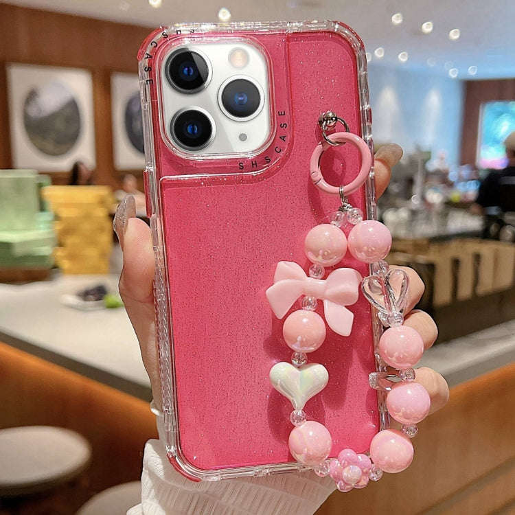 TPU + PC + Glitter Sequins Full Coverage Phone Case with Bracelet, For iPhone 14 Pro, For iPhone ...