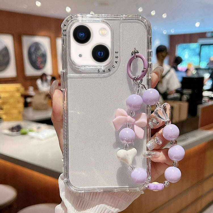 TPU + PC + Glitter Sequins Full Coverage Phone Case with Bracelet, For iPhone 17 Pro Max, For iPh...