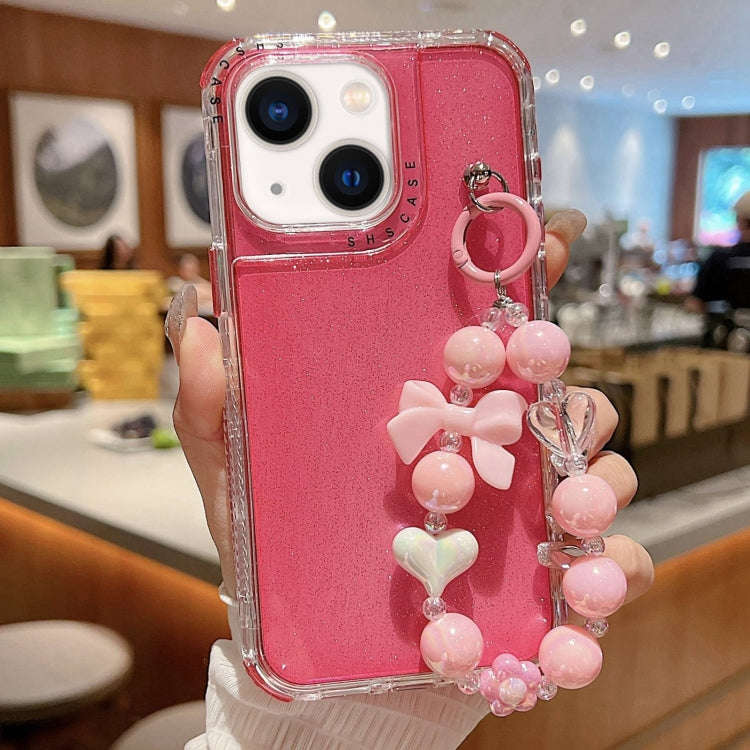 TPU + PC + Glitter Sequins Full Coverage Phone Case with Bracelet, For iPhone 17 Pro Max, For iPh...