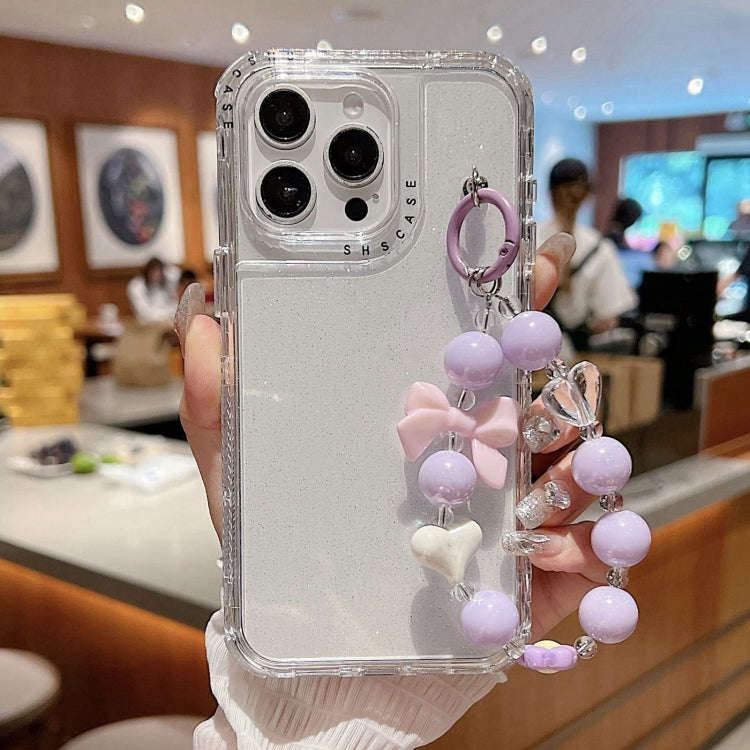 TPU + PC + Glitter Sequins Full Coverage Phone Case with Bracelet, For iPhone 17 Pro Max, For iPh...