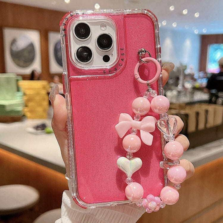 TPU + PC + Glitter Sequins Full Coverage Phone Case with Bracelet, For iPhone 17 Pro Max, For iPh...