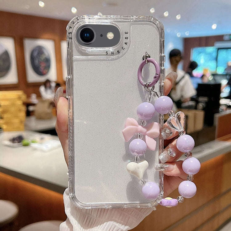 TPU + PC + Glitter Sequins Full Coverage Phone Case with Bracelet, For iPhone 14 Pro, For iPhone ...