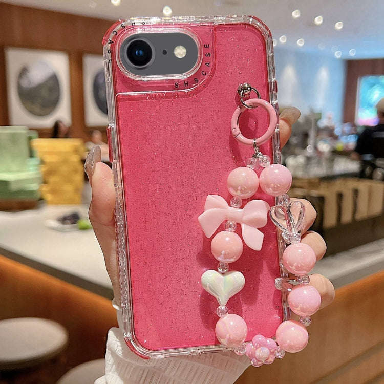 TPU + PC + Glitter Sequins Full Coverage Phone Case with Bracelet, For iPhone 14 Pro, For iPhone ...
