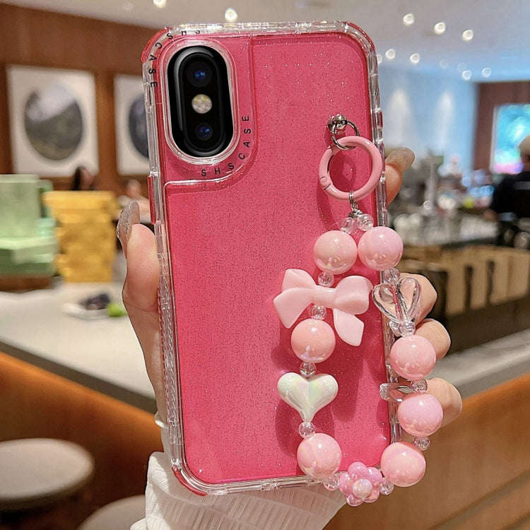 TPU + PC + Glitter Sequins Full Coverage Phone Case with Bracelet, For iPhone 14 Pro, For iPhone ...