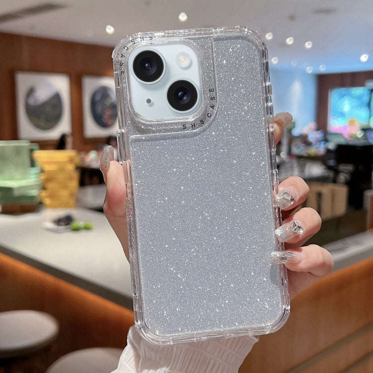TPU + PC + Glitter Paper Full Coverage Phone Case, For iPhone 16 Pro Max, For iPhone 16 Pro, For ...