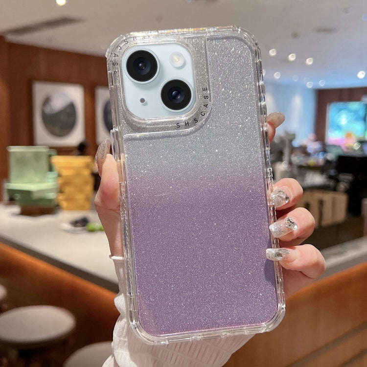 TPU + PC + Glitter Paper Full Coverage Phone Case, For iPhone 16 Pro Max, For iPhone 16 Pro, For ...
