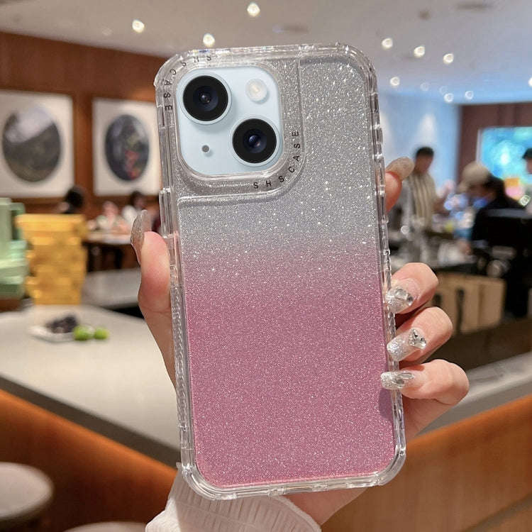 TPU + PC + Glitter Paper Full Coverage Phone Case, For iPhone 16 Pro Max, For iPhone 16 Pro, For ...