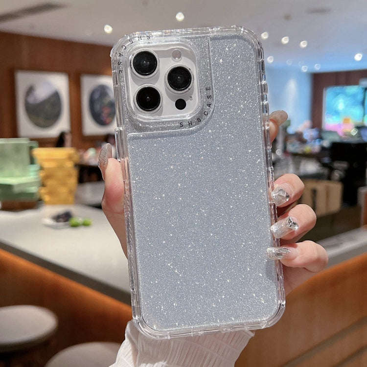TPU + PC + Glitter Paper Full Coverage Phone Case, For iPhone 16 Pro Max, For iPhone 16 Pro, For ...