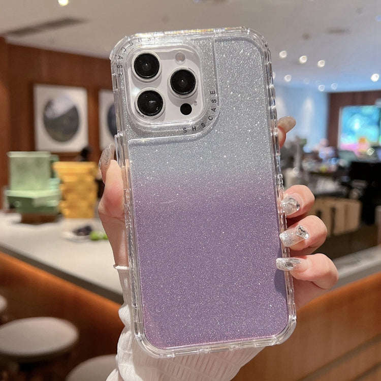 TPU + PC + Glitter Paper Full Coverage Phone Case, For iPhone 16 Pro Max, For iPhone 16 Pro, For ...