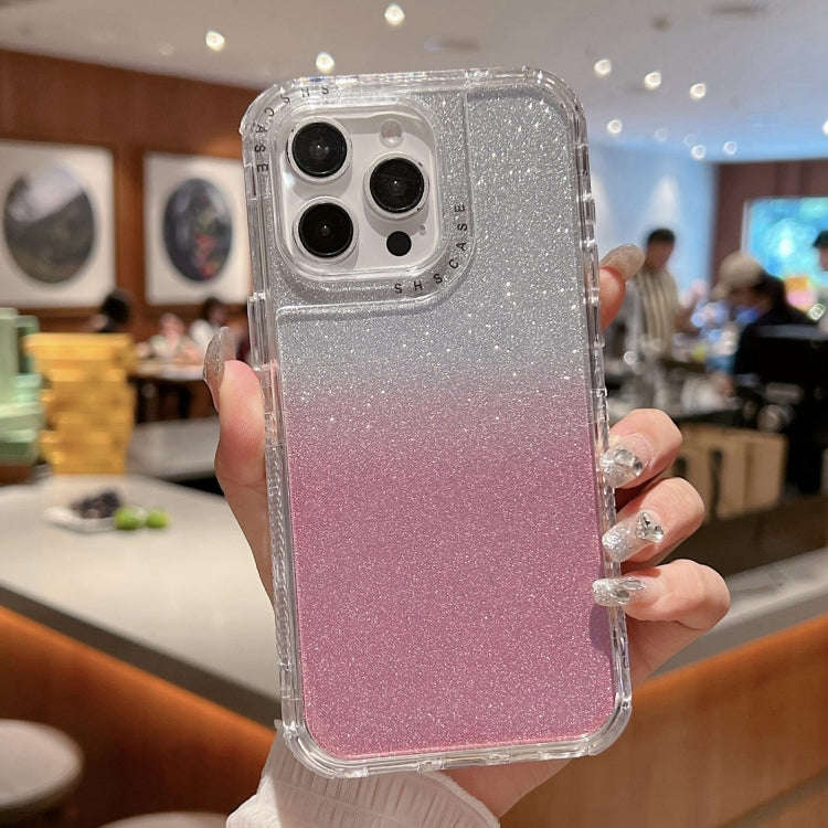 TPU + PC + Glitter Paper Full Coverage Phone Case, For iPhone 16 Pro Max, For iPhone 16 Pro, For ...