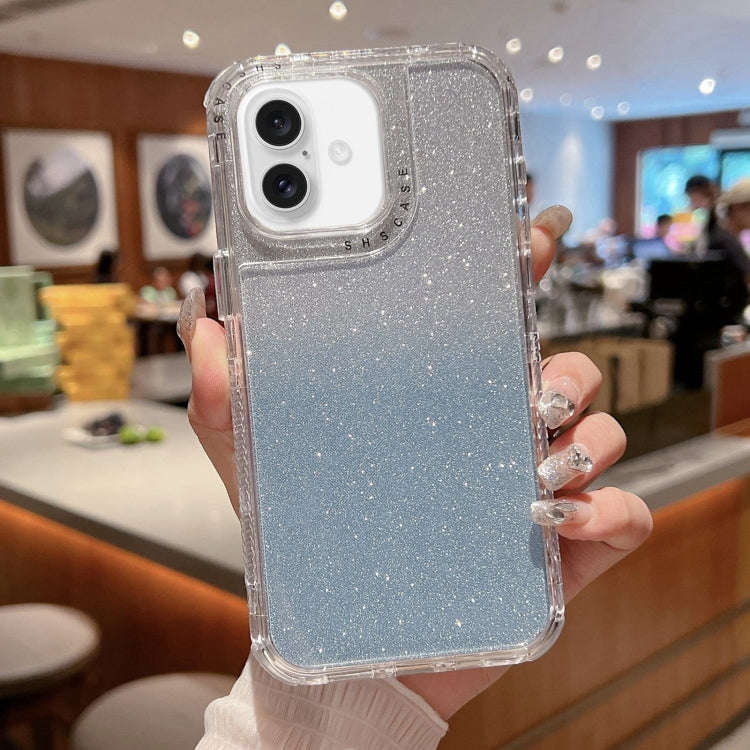 TPU + PC + Glitter Paper Full Coverage Phone Case, For iPhone 16 Pro Max, For iPhone 16 Pro, For ...