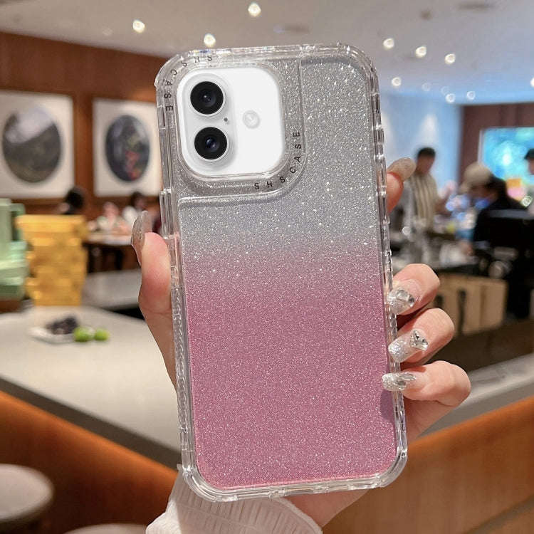 TPU + PC + Glitter Paper Full Coverage Phone Case, For iPhone 16 Pro Max, For iPhone 16 Pro, For ...