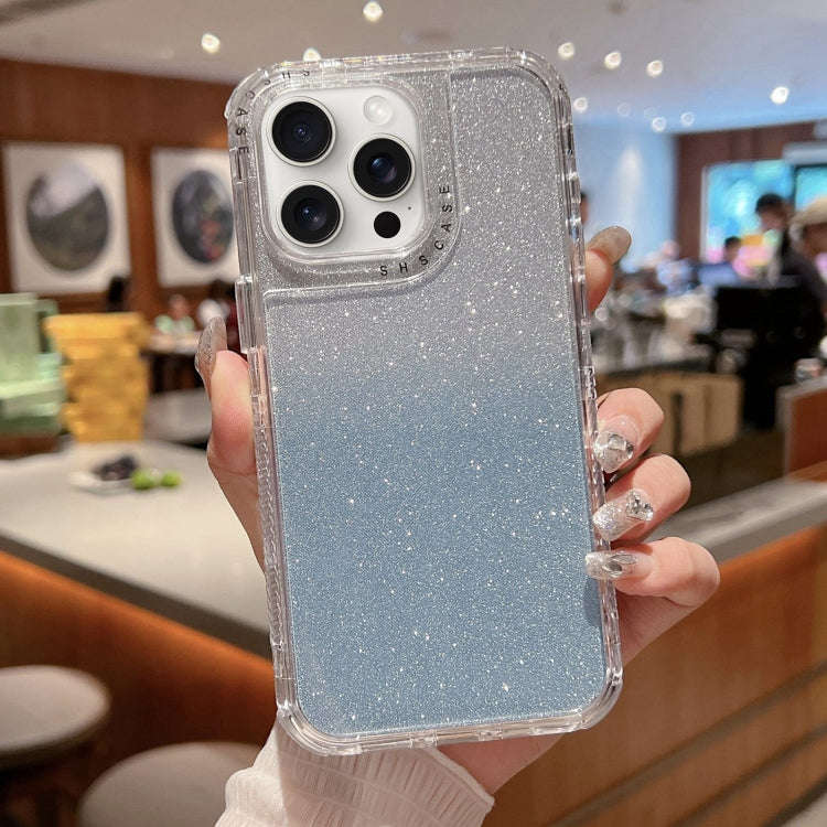 TPU + PC + Glitter Paper Full Coverage Phone Case, For iPhone 16 Pro Max, For iPhone 16 Pro, For ...