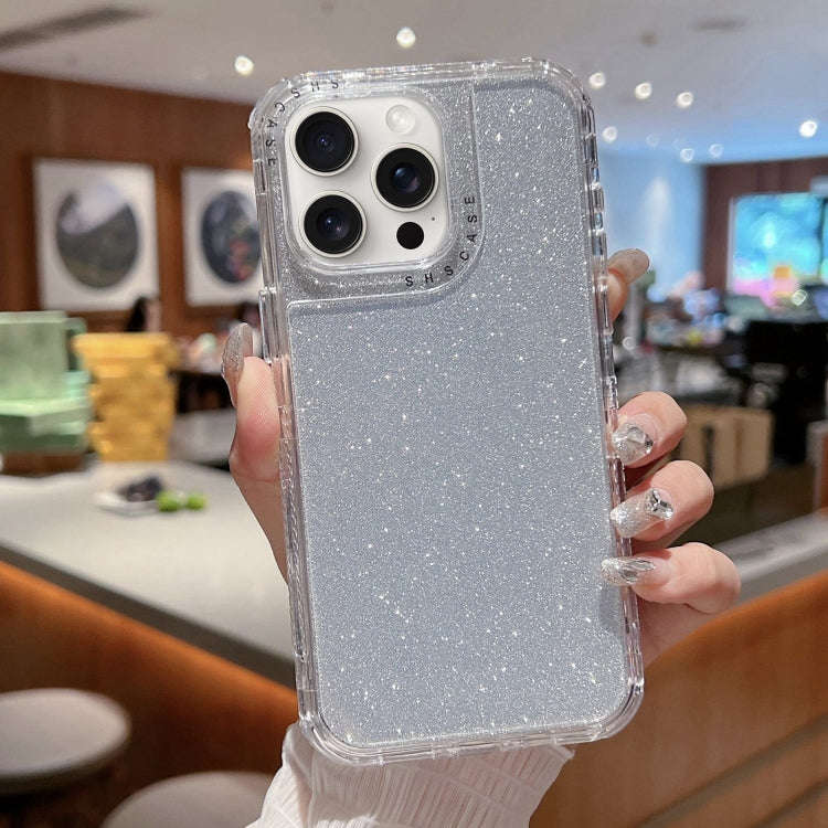 TPU + PC + Glitter Paper Full Coverage Phone Case, For iPhone 16 Pro Max, For iPhone 16 Pro, For ...