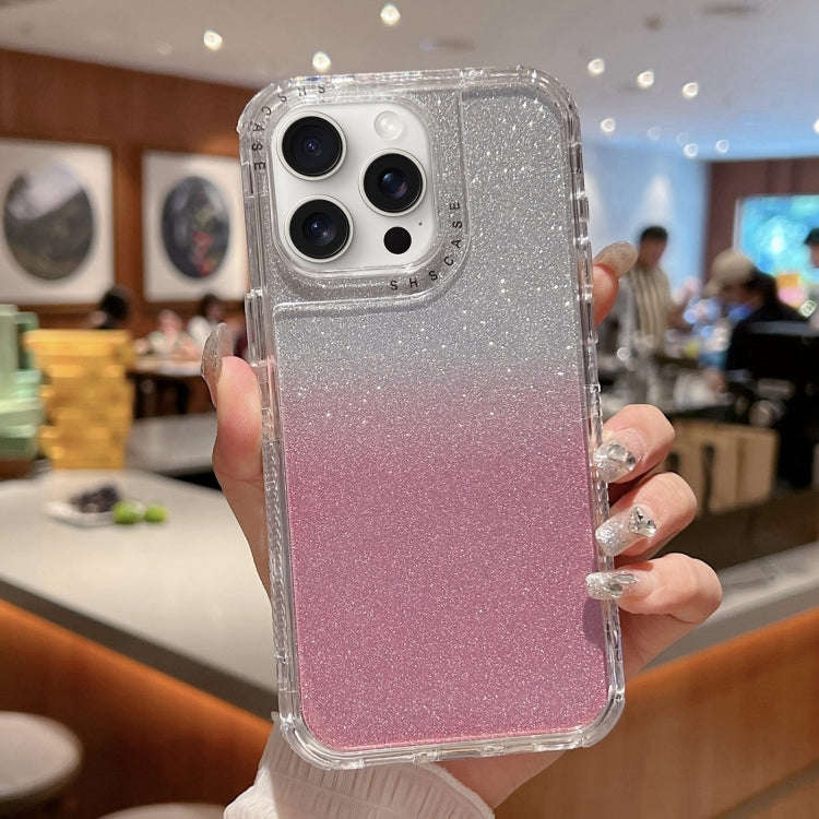 TPU + PC + Glitter Paper Full Coverage Phone Case, For iPhone 16 Pro Max, For iPhone 16 Pro, For ...
