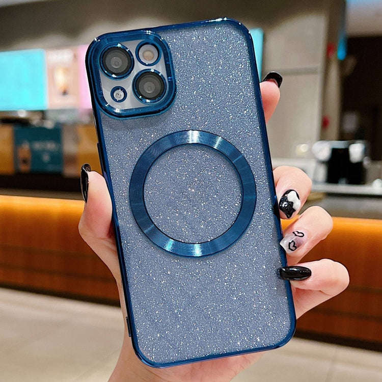Electroplating Pure Color Glitter Powder MagSafe Phone Case, For iPhone 15 Plus, For iPhone 15, F...