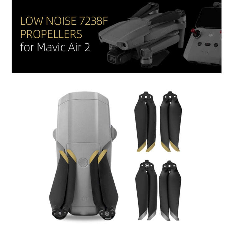 Sunnylife 7238F-1 For DJI Mavic Air 2 Low Noise Quick-release Propellers, For DJI Mavic Air 2 Gol...