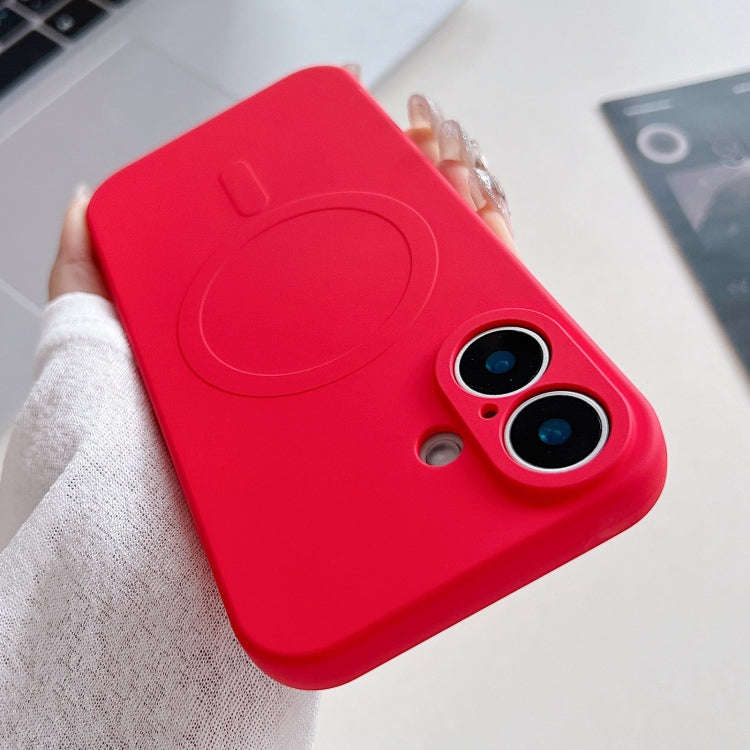 Solid Color Liquid Silicone MagSafe Magnetic Phone Case, For iPhone 16 Pro, For iPhone 16 Plus, F...