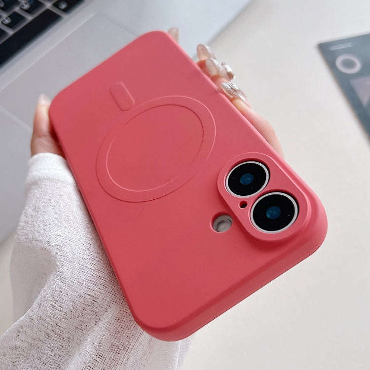 Solid Color Liquid Silicone MagSafe Magnetic Phone Case, For iPhone 16 Pro, For iPhone 16 Plus, F...